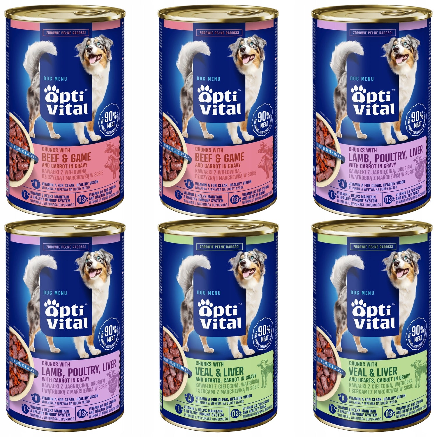 OPTIVITAL Complete canned dog food Food Mix 1250g x6