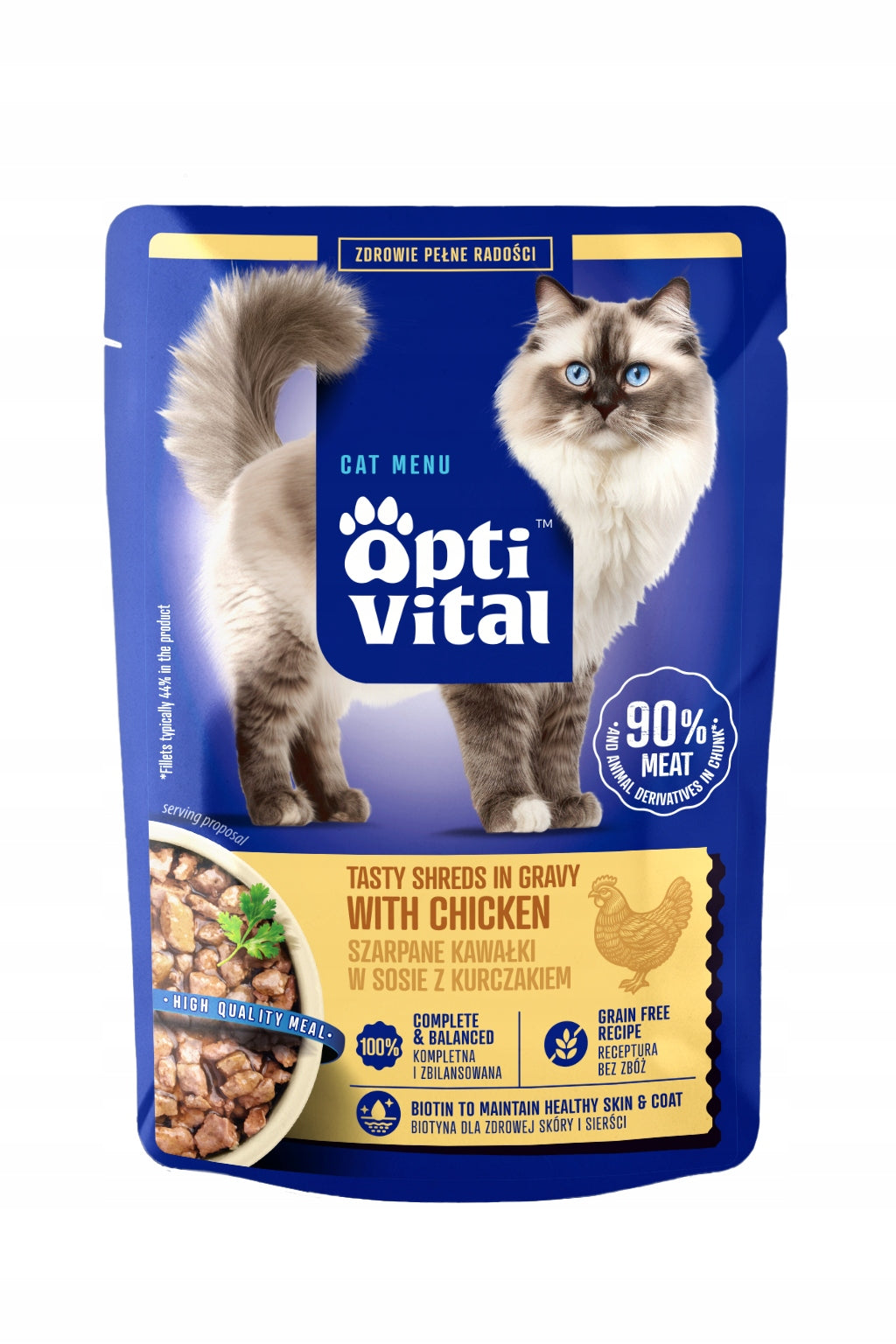 OPTIVITAL WET CAT FOOD WITH CHICKEN IN SAUCE 85G