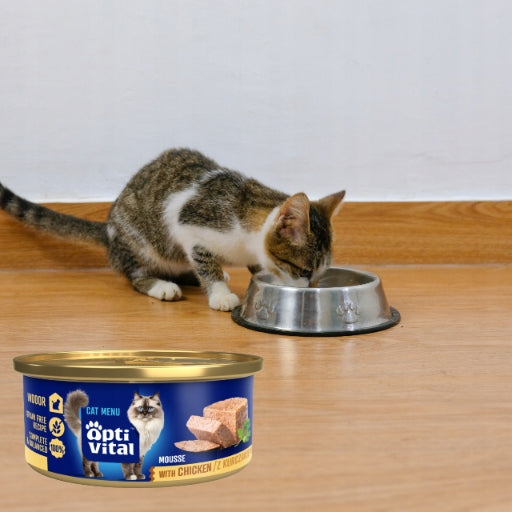 OPTIVITAL Wet Cat Food Fluffy Mousse with Chicken 85g Packaging status original