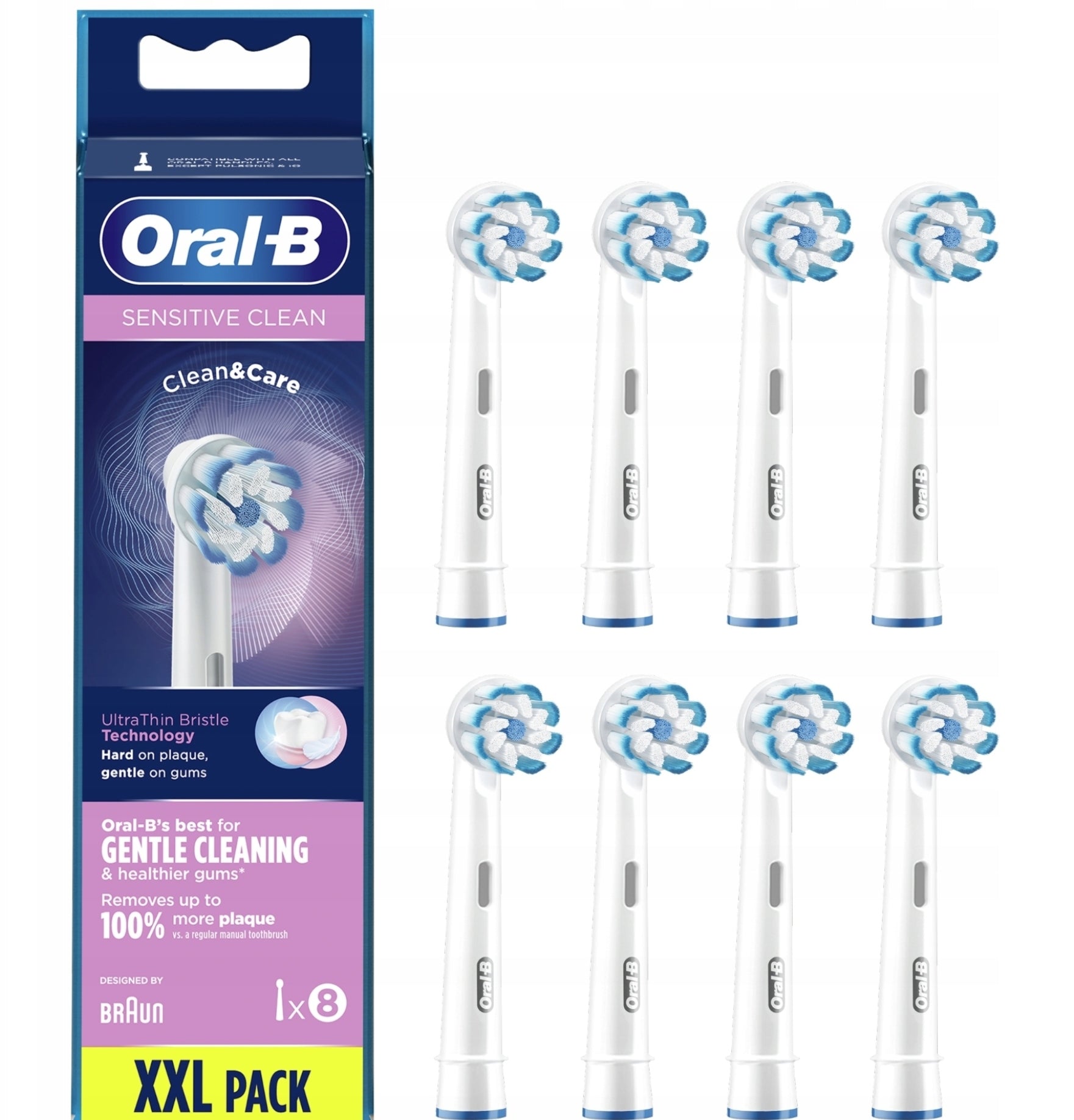 ORAL-B BRAUN SENSITIVE CLEAN EB60 100% ORIGINAL TIP 8 PIECES