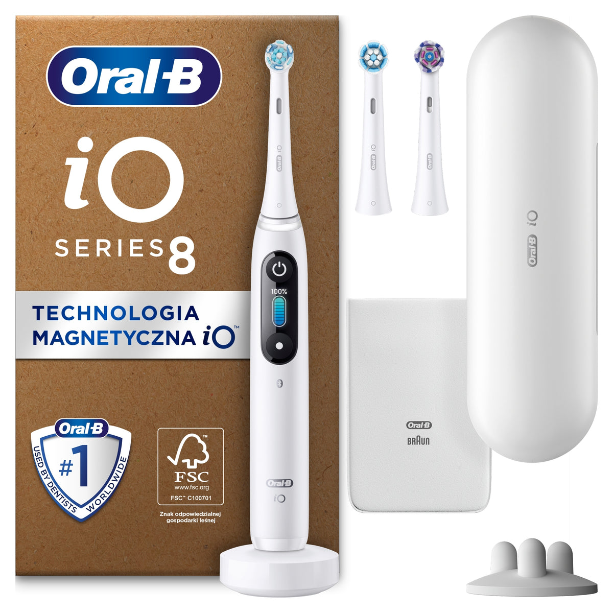 ORAL-B IO 8 SONIC TOOTHBRUSH - LARGE SET WITH TIPS AND PROTECTIVE CASE