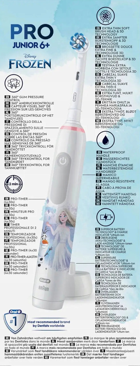 ORAL-B JUNIOR PRO FROZEN TOOTHBRUSH FOR CHILDREN 6+ Manufacturer code Szczoteczka dla dzieci od 6 lat