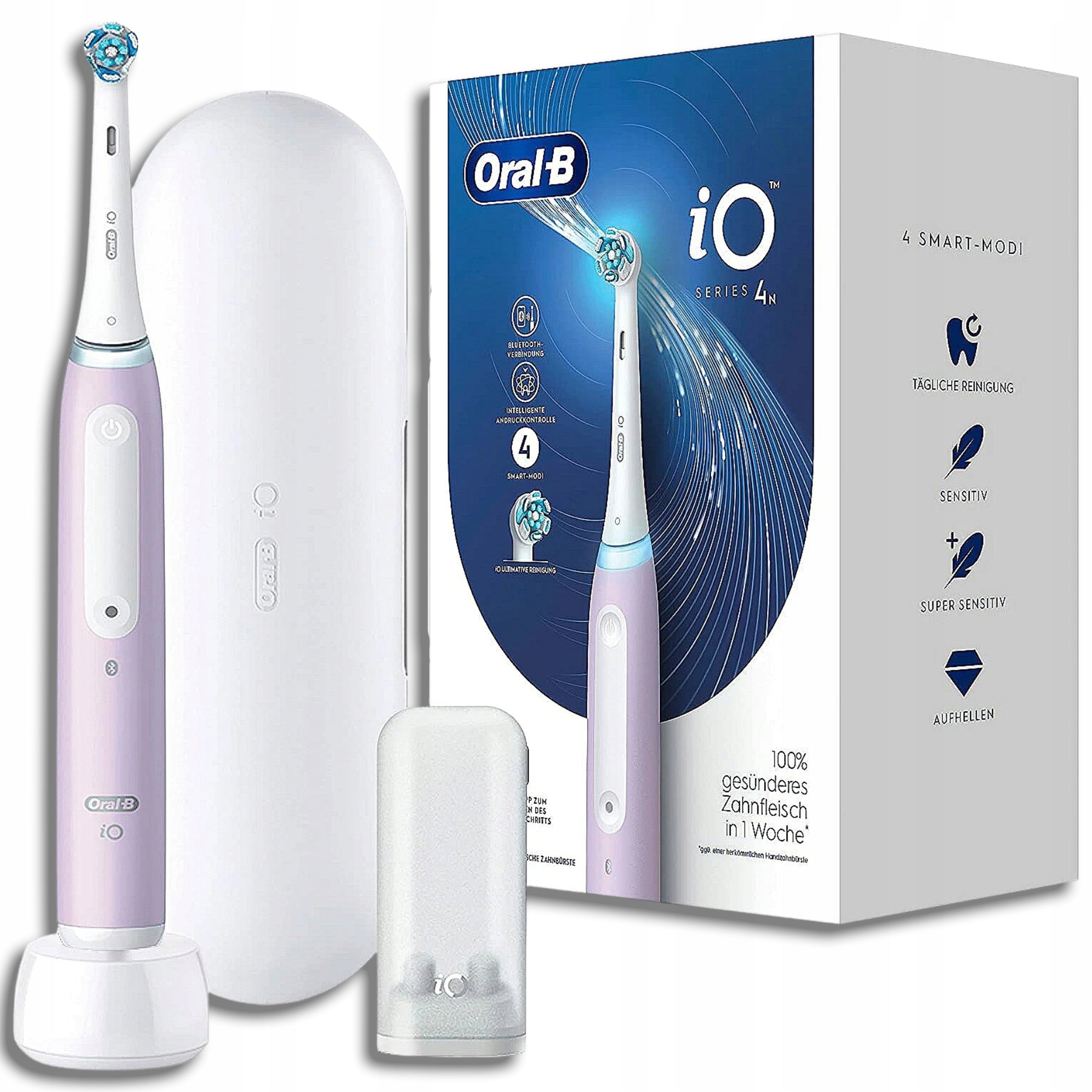 ORAL-B iO SERIES 4 LAVENDER MAGNETIC ELECTRIC TOOTHBRUSH WITH CASE