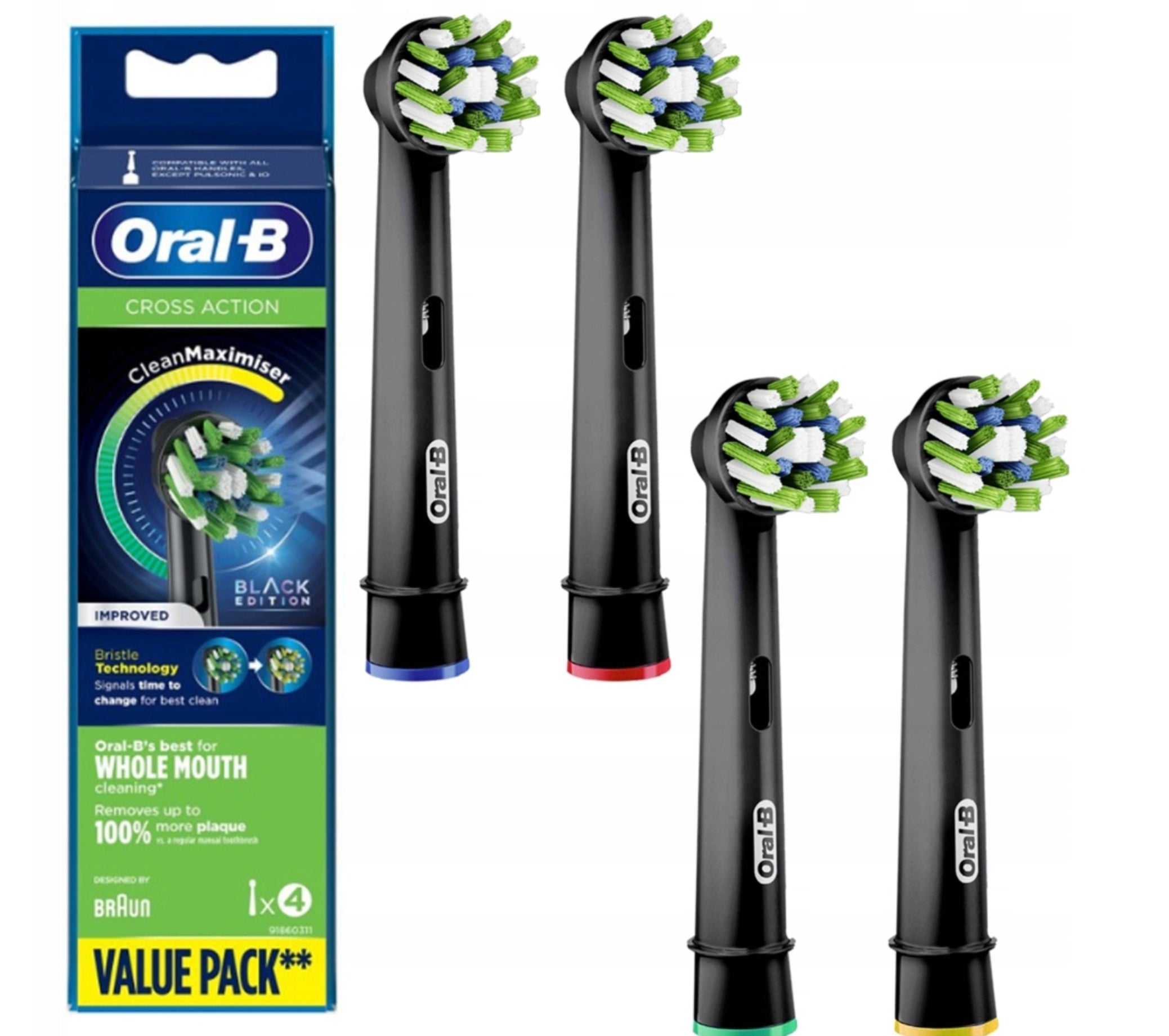ORAL BRAUN ORAL-B EB50 CROSS Action Tips for Braun Toothbrush 4 Pieces