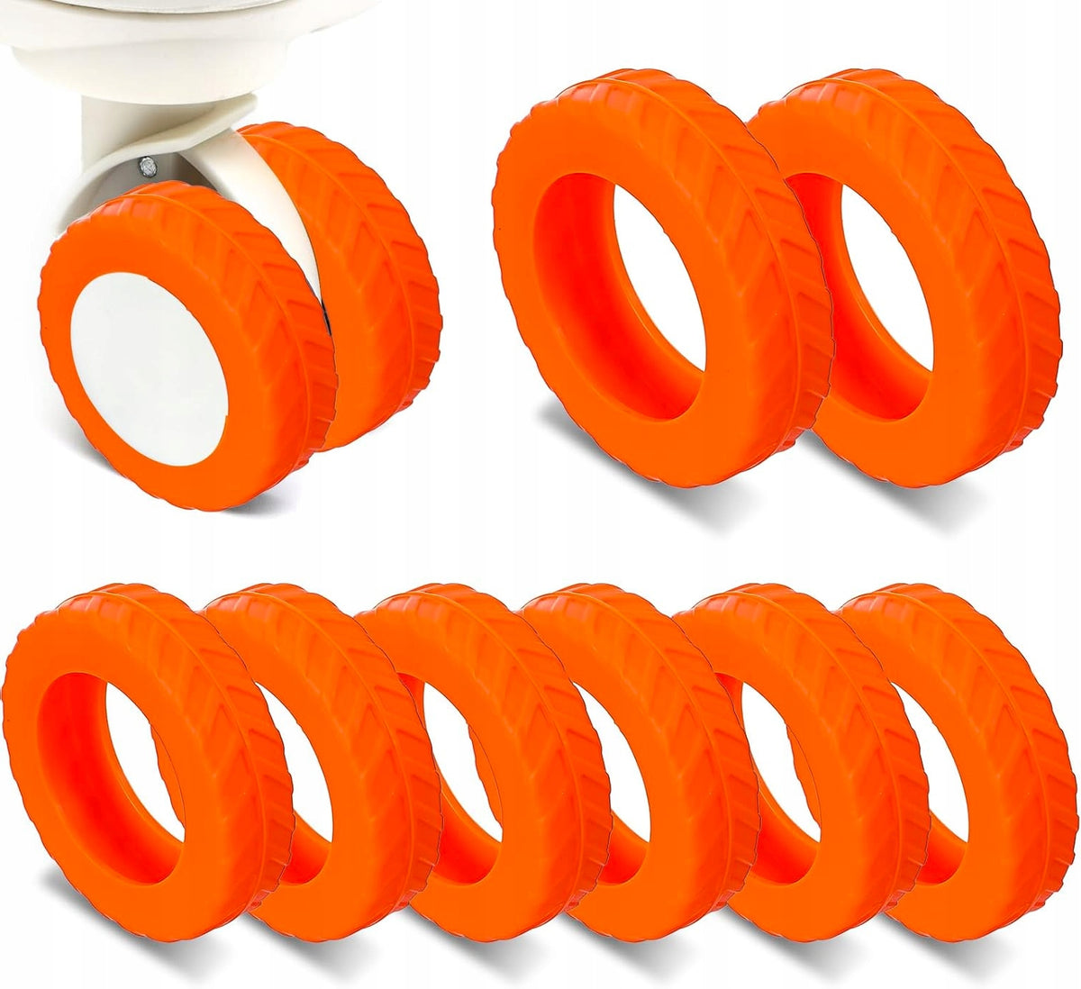 ORANGE LUGGAGE WHEEL COVERS SILICONE NON-SLIP