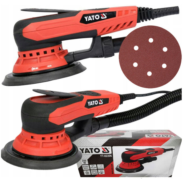 ORBITAL GRINDER 150MM 350W ROTATION ADJUSTMENT WITH VELCRO PAPER YATO