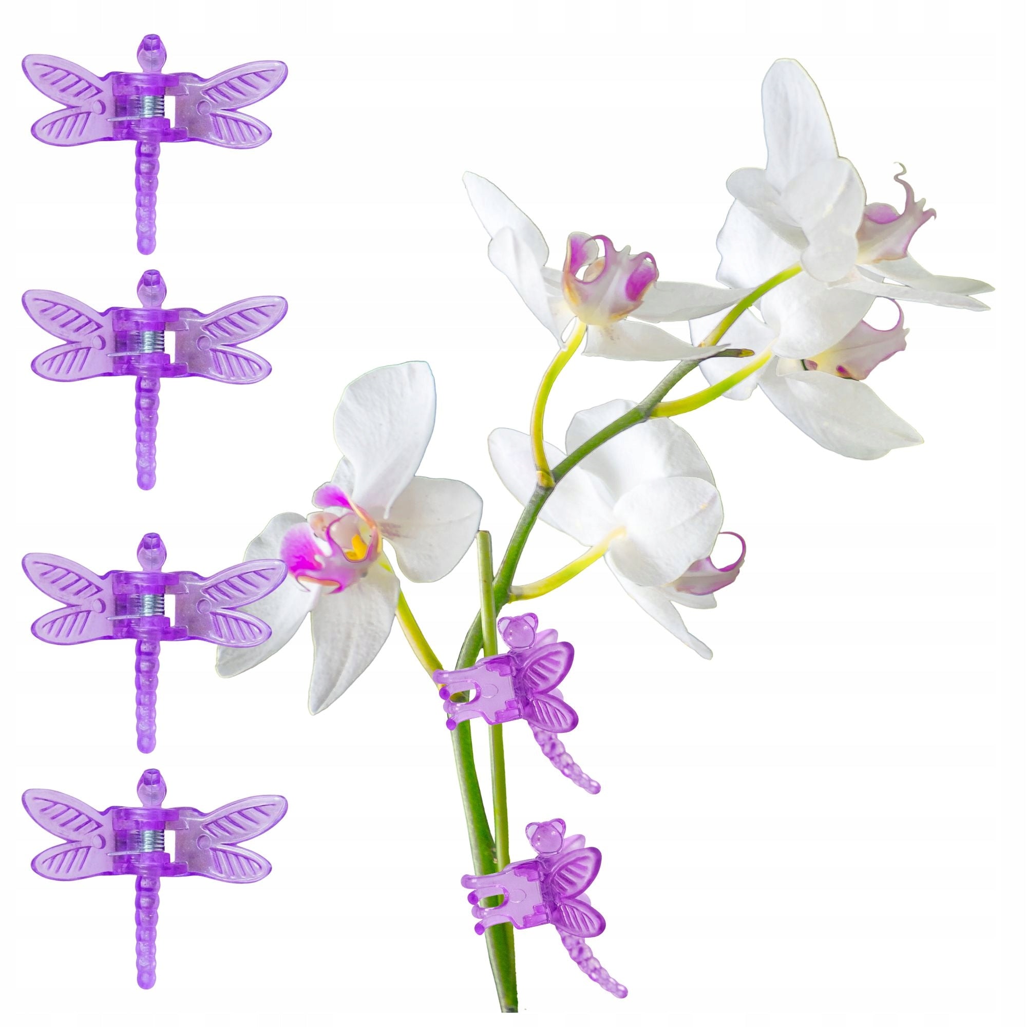 ORCHID CLIPS PLANT FLOWERS CLASPS CUFFLINKS set of 4pcs PURPLE