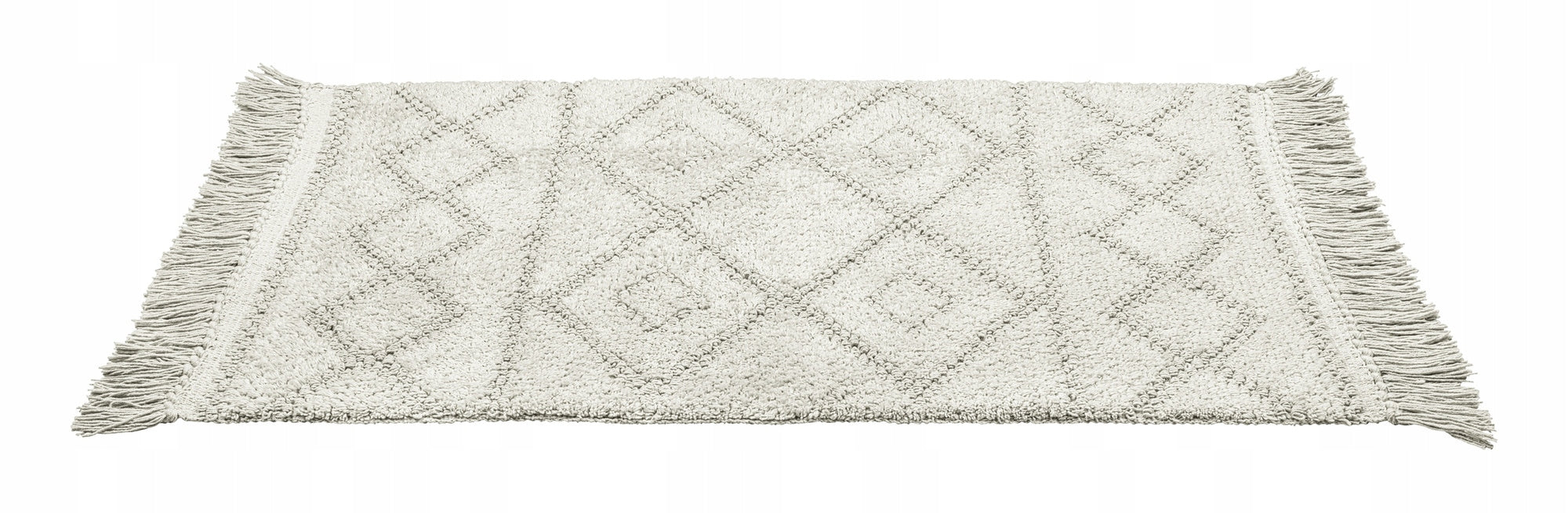 ORGANIC COTTON BATHROOM RUG 60 X 90 CM NON-SLIP GREY Shape rectangle