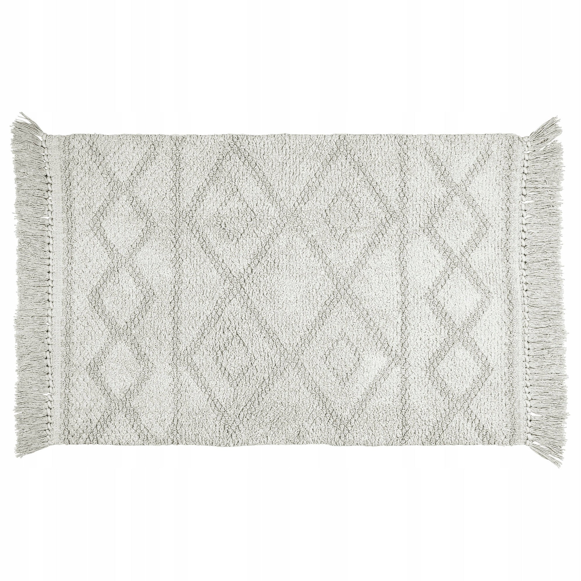 ORGANIC COTTON BATHROOM RUG 60 X 90 CM NON-SLIP GREY