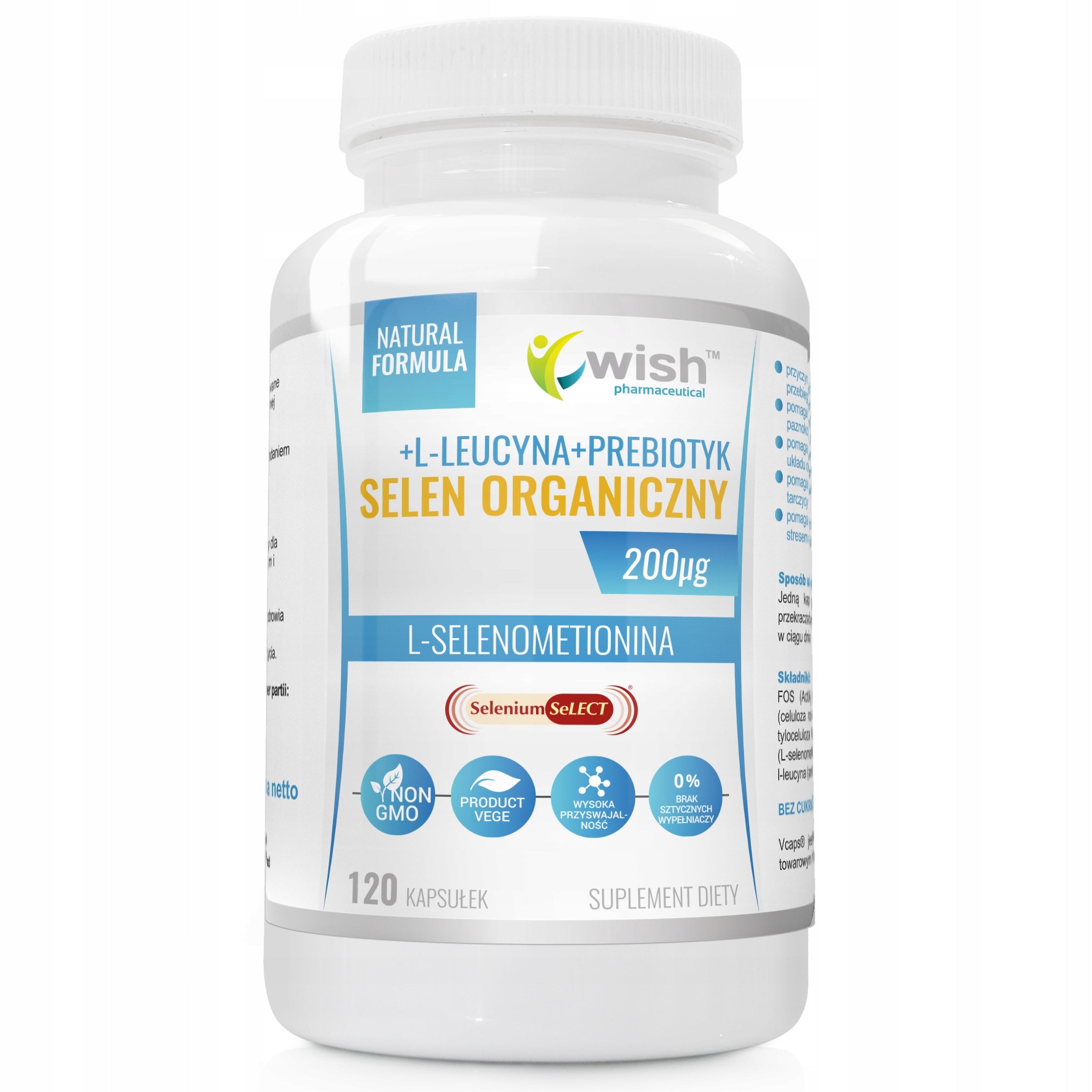 ORGANIC SELENIUM 200 µg L-selenomethionine Resistance Libido Hair 120 kaps