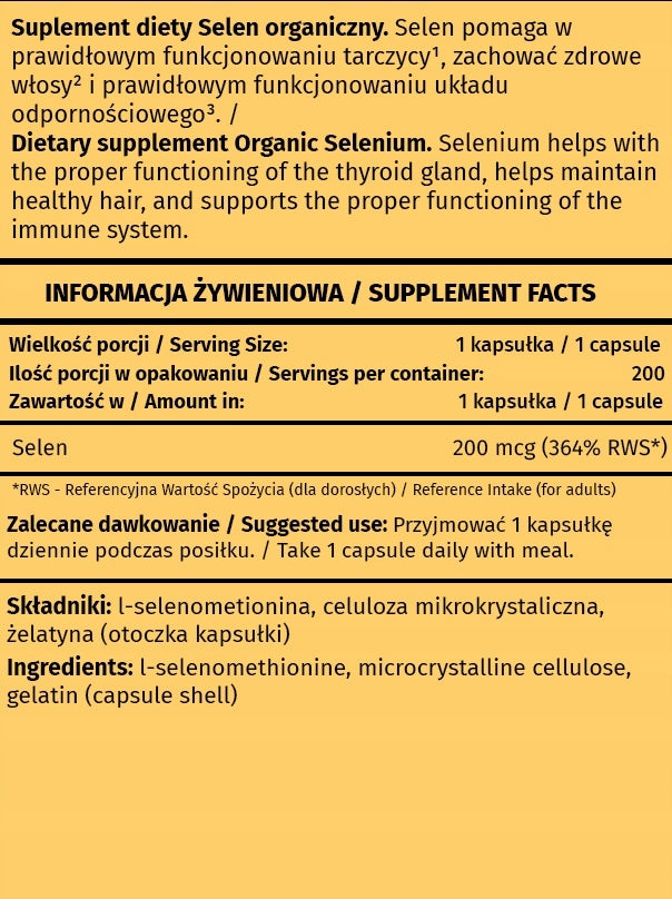 ORGANIC SELENIUM, THYROID SKIN HAIR, L-selenomethionine - Health Labs Pro Brand Health Labs Pro