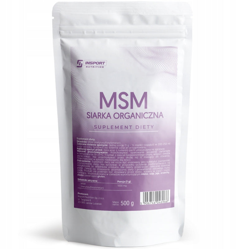ORGANIC SULFUR MSM 1000mg Pure 500g for joints HAIR NAILS | INSPORT EAN (GTIN) 5906746046966