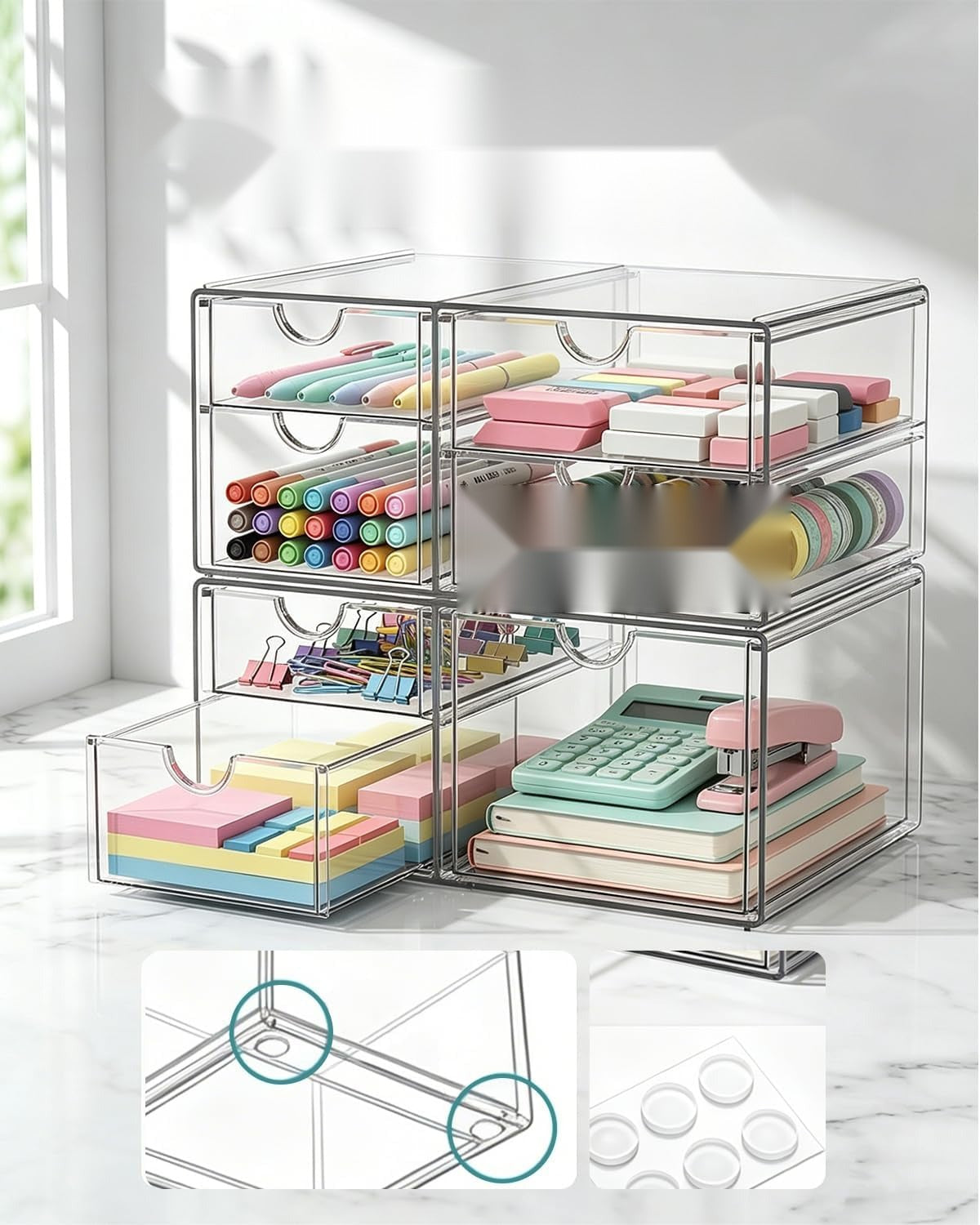 ORGANIZER 2 PIECES 7 DRAWERS ACRYLIC CLEAR CONTAINER FOR COSMETICS Manufacturer code 5908107260431