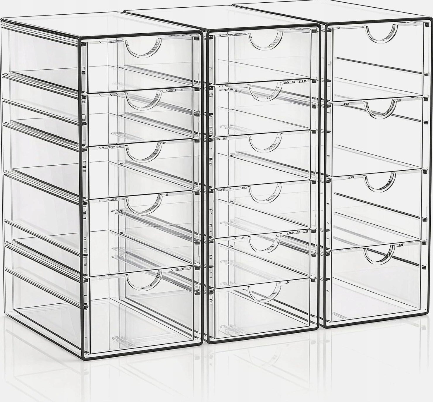 ORGANIZER ACRYLIC DRAWER CONTAINER SET TRANSPARENT FOR DESK