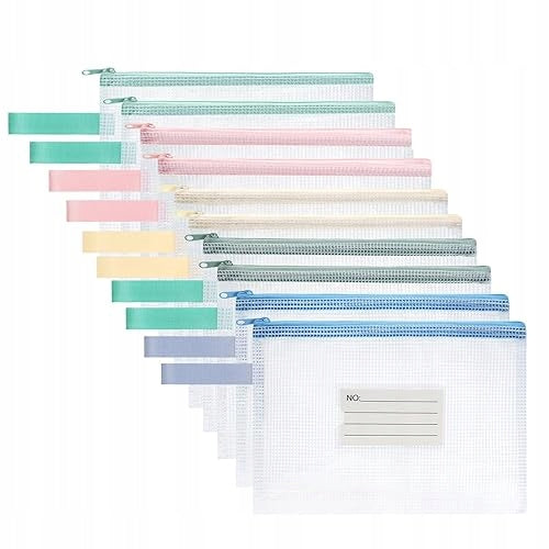 ORGANIZER BAGS A5 WITH ZIPPER PVC SET OF 10