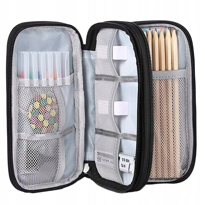 ORGANIZER BLACK TRAVEL USB CHARGER CABLE CASE FOR LOCK Double Color black