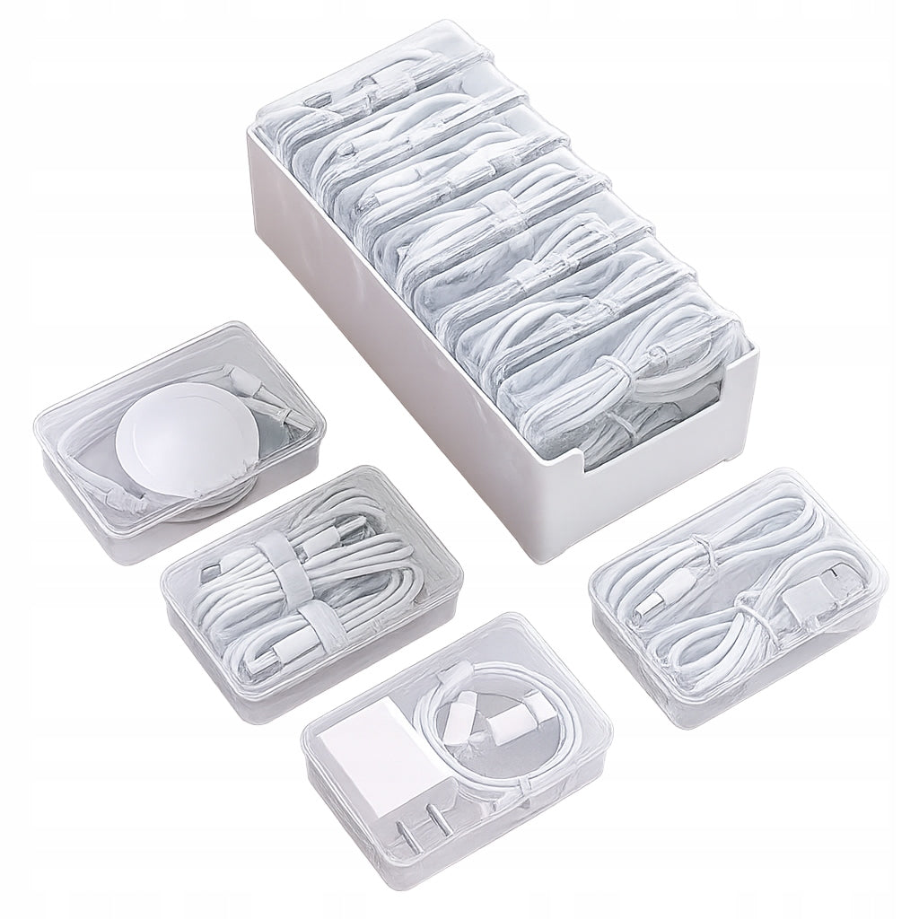 ORGANIZER BOX CHARGER CONTAINER BATTERIES HEADPHONES CABLES WIRES Packaging status original
