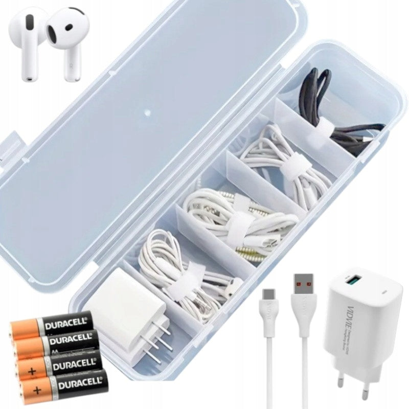ORGANIZER BOX CHARGER CONTAINER BATTERIES HEADPHONES JEWELRY ERASERS