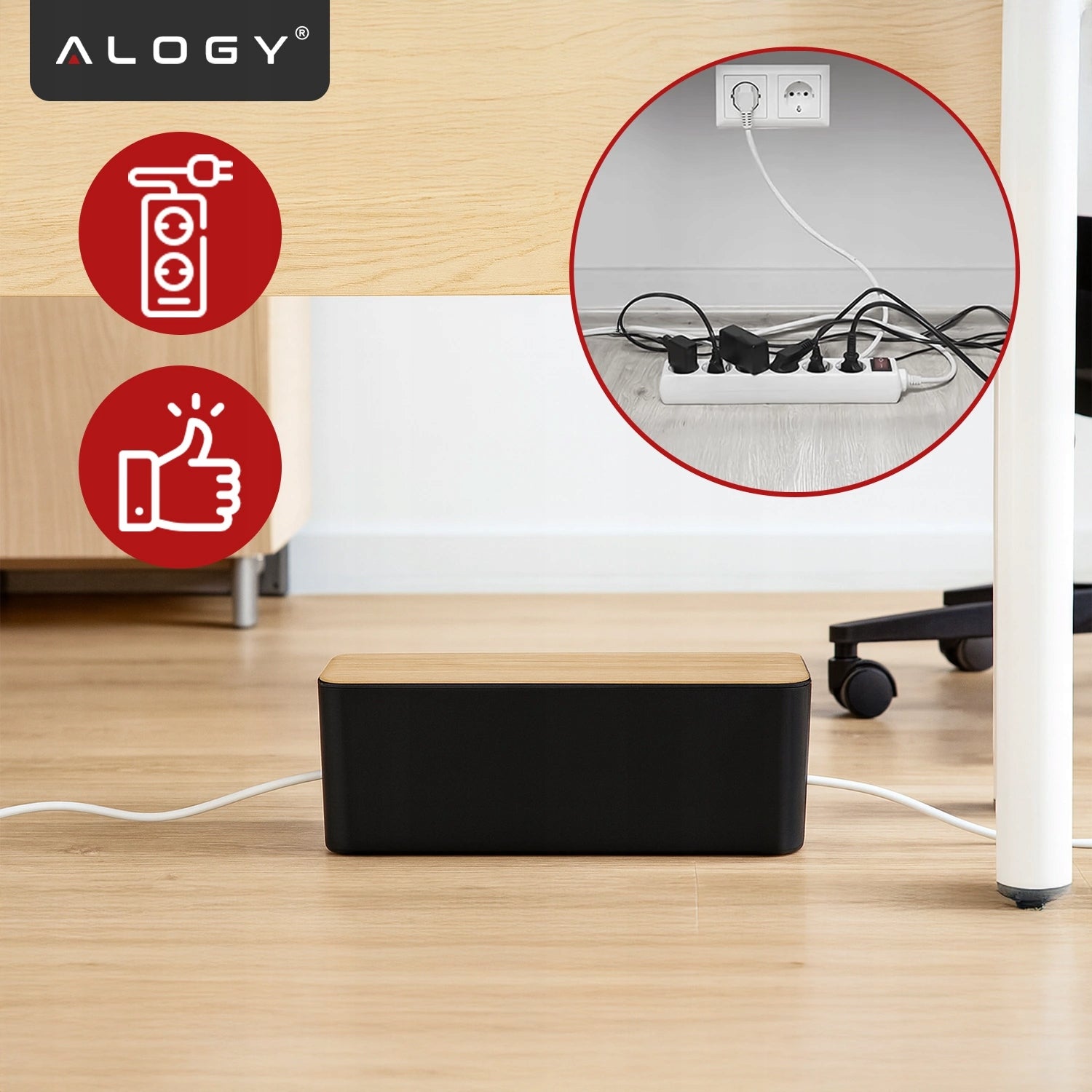 ORGANIZER BOX CHARGER CONTAINER BATTERIES HEADPHONES WIRES CABLES L Product weight with unit packaging 0.65 kg