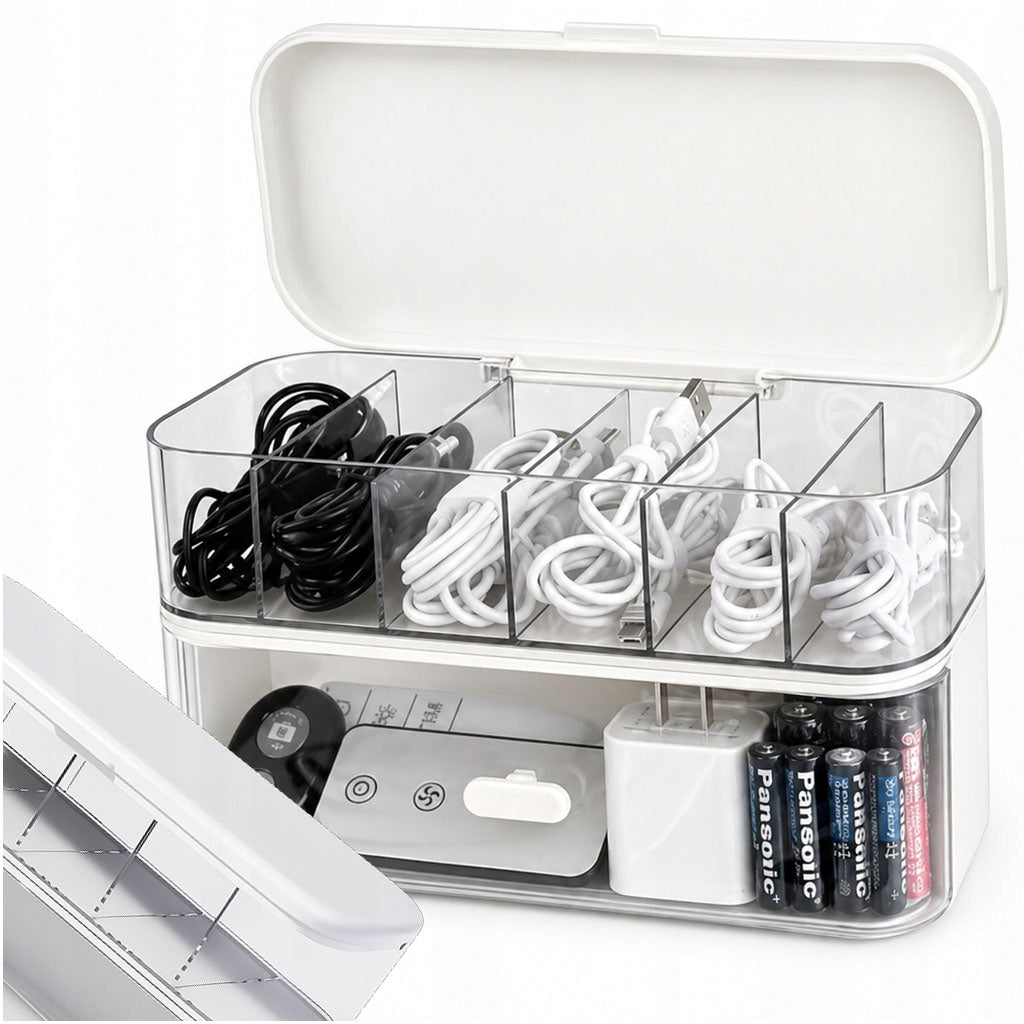 ORGANIZER BOX CHARGER CONTAINER BATTERIES HEADPHONES WIRES CABLES Packaging status original