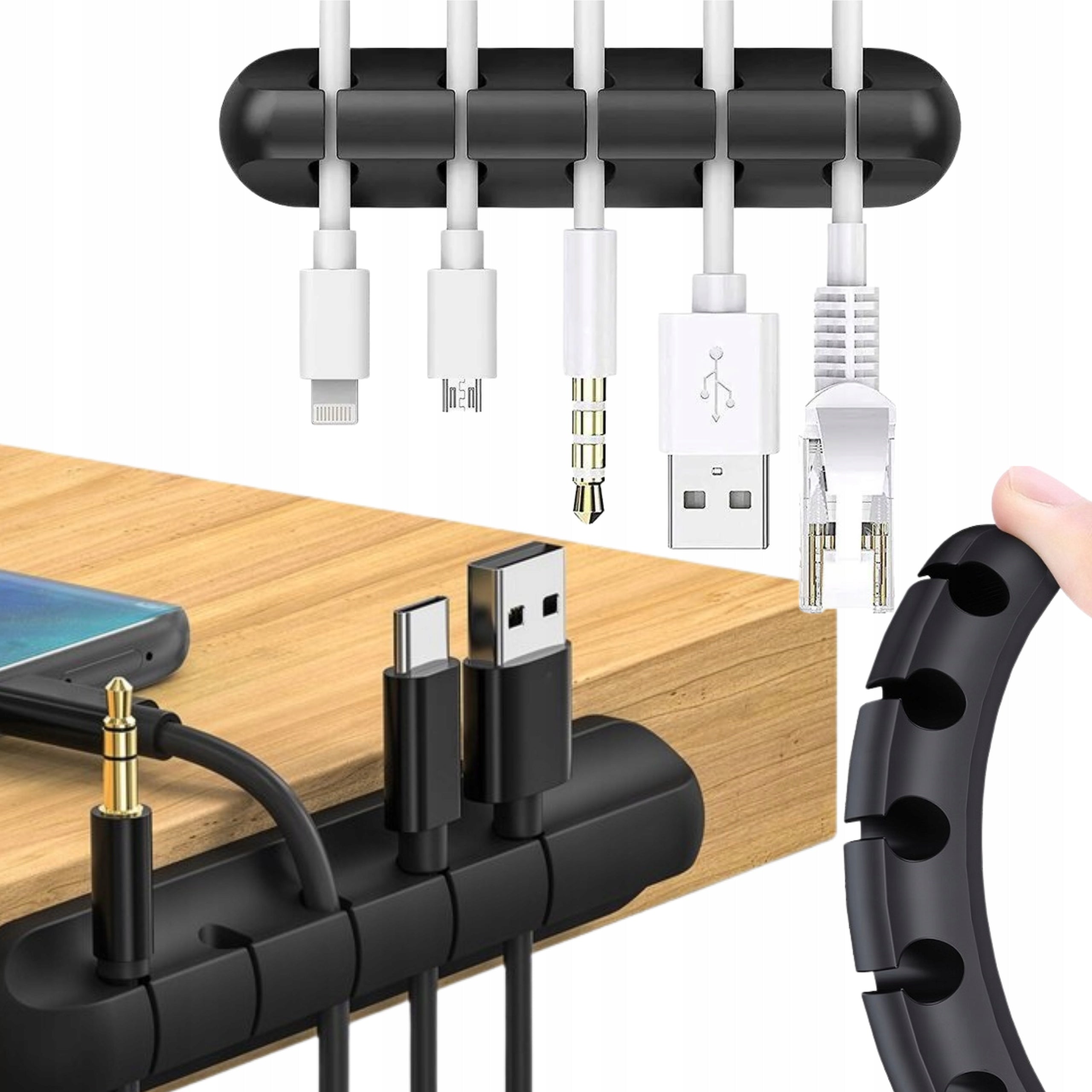 ORGANIZER CABLE HOLDER 5 WIRES SILICONE SELF-ADHESIVE UNIVERSAL