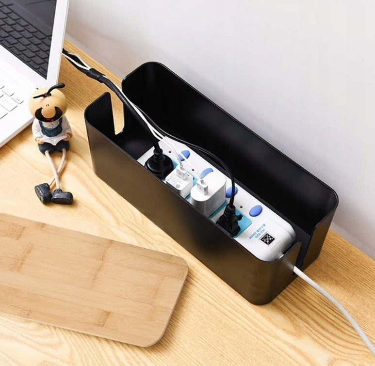 ORGANIZER CONTAINER BOX CABLE GRILLE SLATS LARGE OFFICE BLACK L Brand no brand