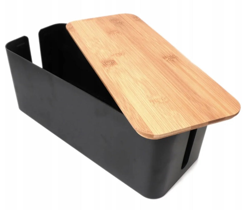 ORGANIZER CONTAINER BOX GRILLE FOR CABLES CHARGER STRIP WIRES M Color black