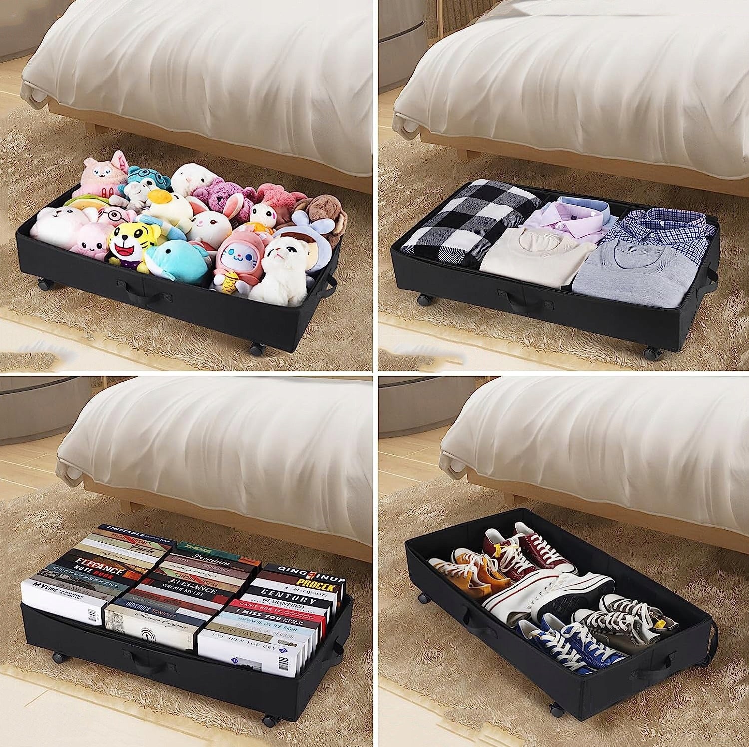 ORGANIZER CONTAINER ON WHEELS UNDER THE BED WARDROBE GREY EAN (GTIN) 5904119637988