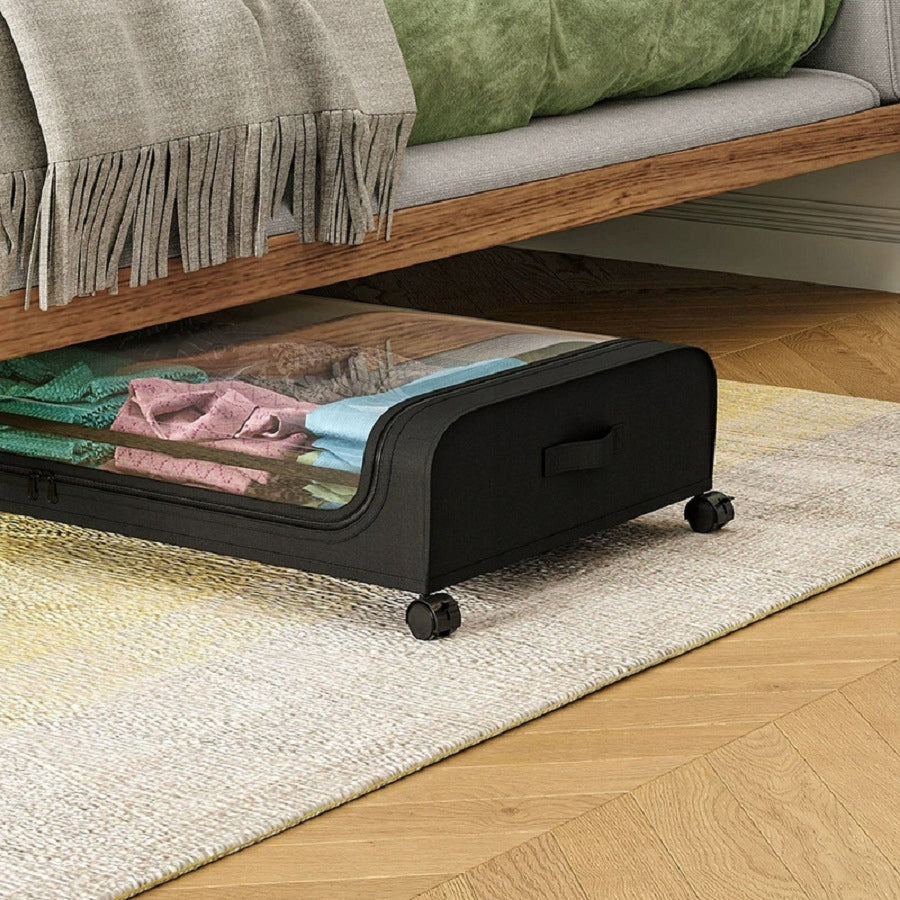 ORGANIZER CONTAINER ON WHEELS UNDER THE BED WARDROBE GREY Kind wardrobe organizer