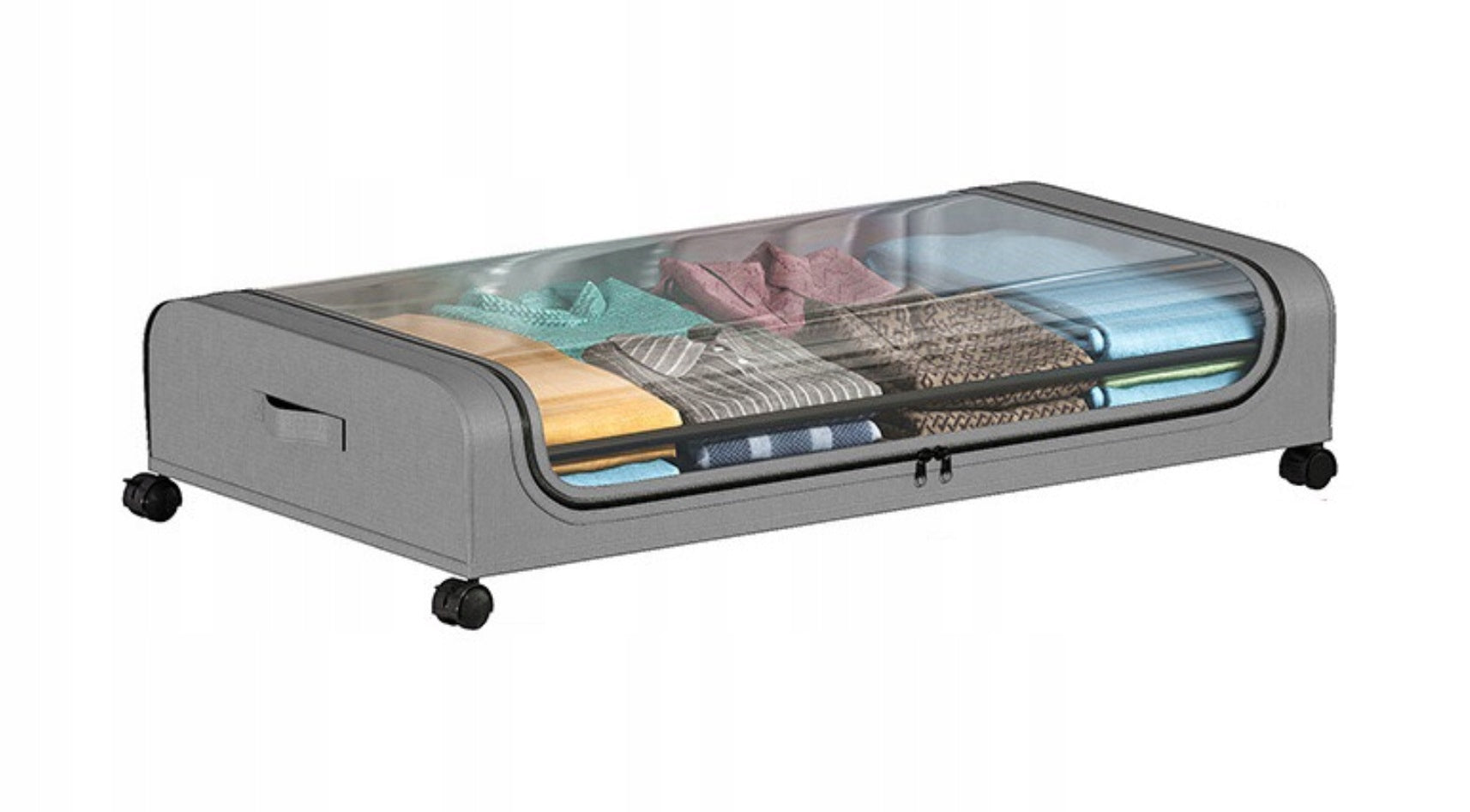 ORGANIZER CONTAINER ON WHEELS UNDER THE BED WARDROBE GREY