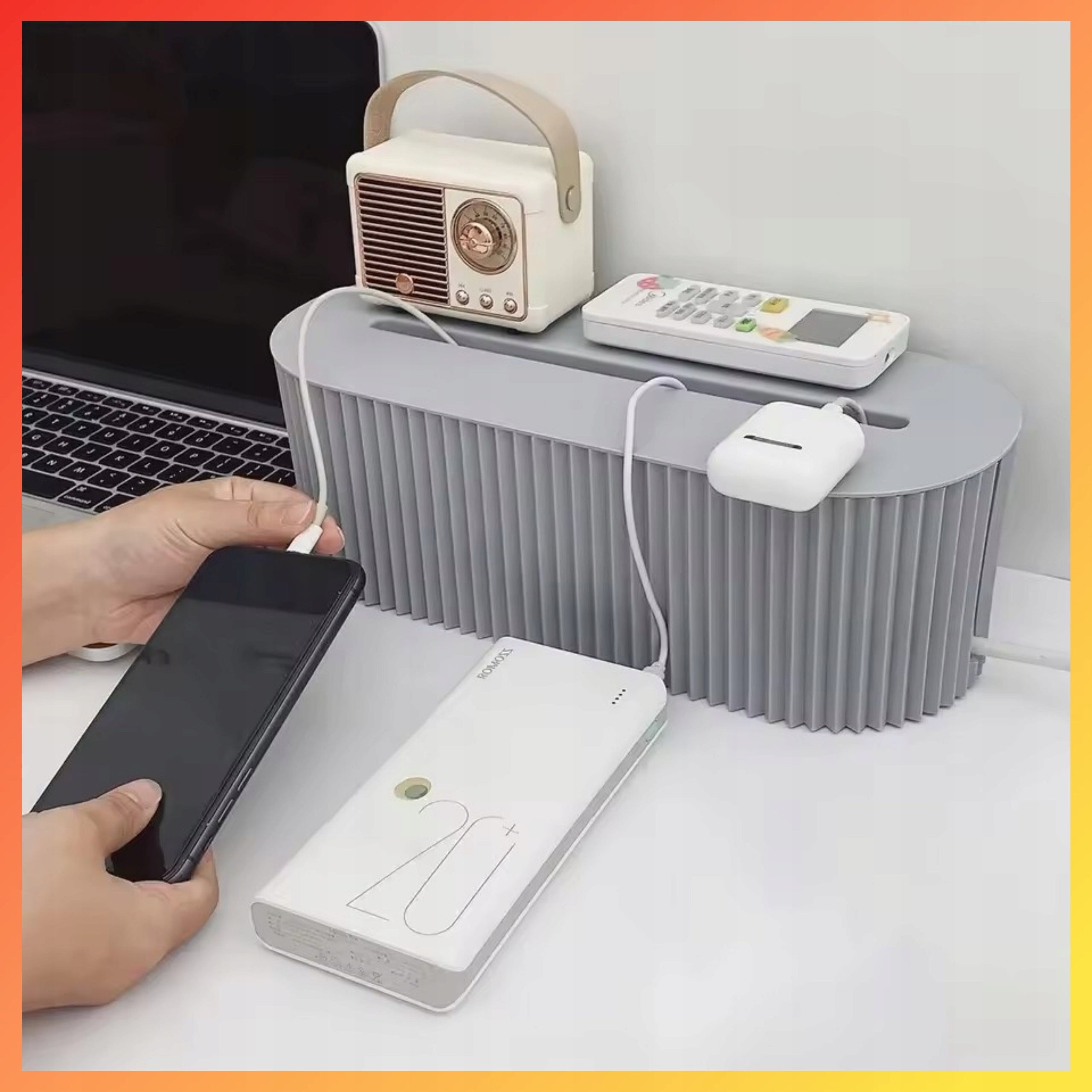ORGANIZER FOR SLATS AND CABLES DESK GRILLE LARGE AESTHETIC Color gray