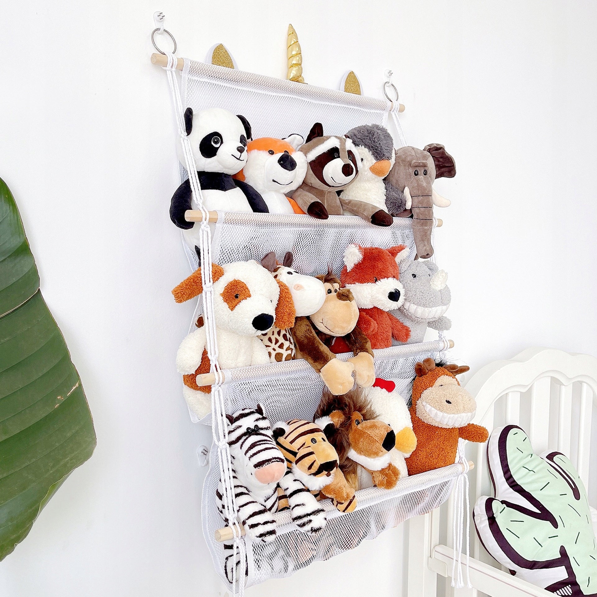 ORGANIZER FOR STORING STUFFED ANIMALS PLUSH TOYS HANGING NET Capacity 1 l