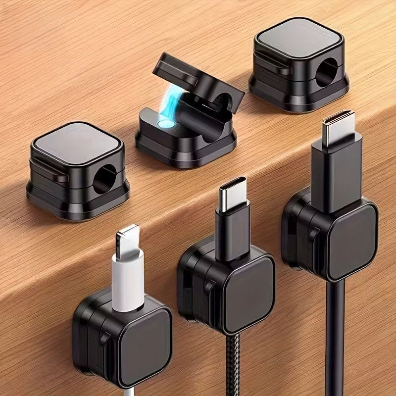 ORGANIZER HOLDER SELF ADHESIVE CLIP FOR WIRE CABLES USB MAGNET 4 Pcs EAN (GTIN) 5905902614278