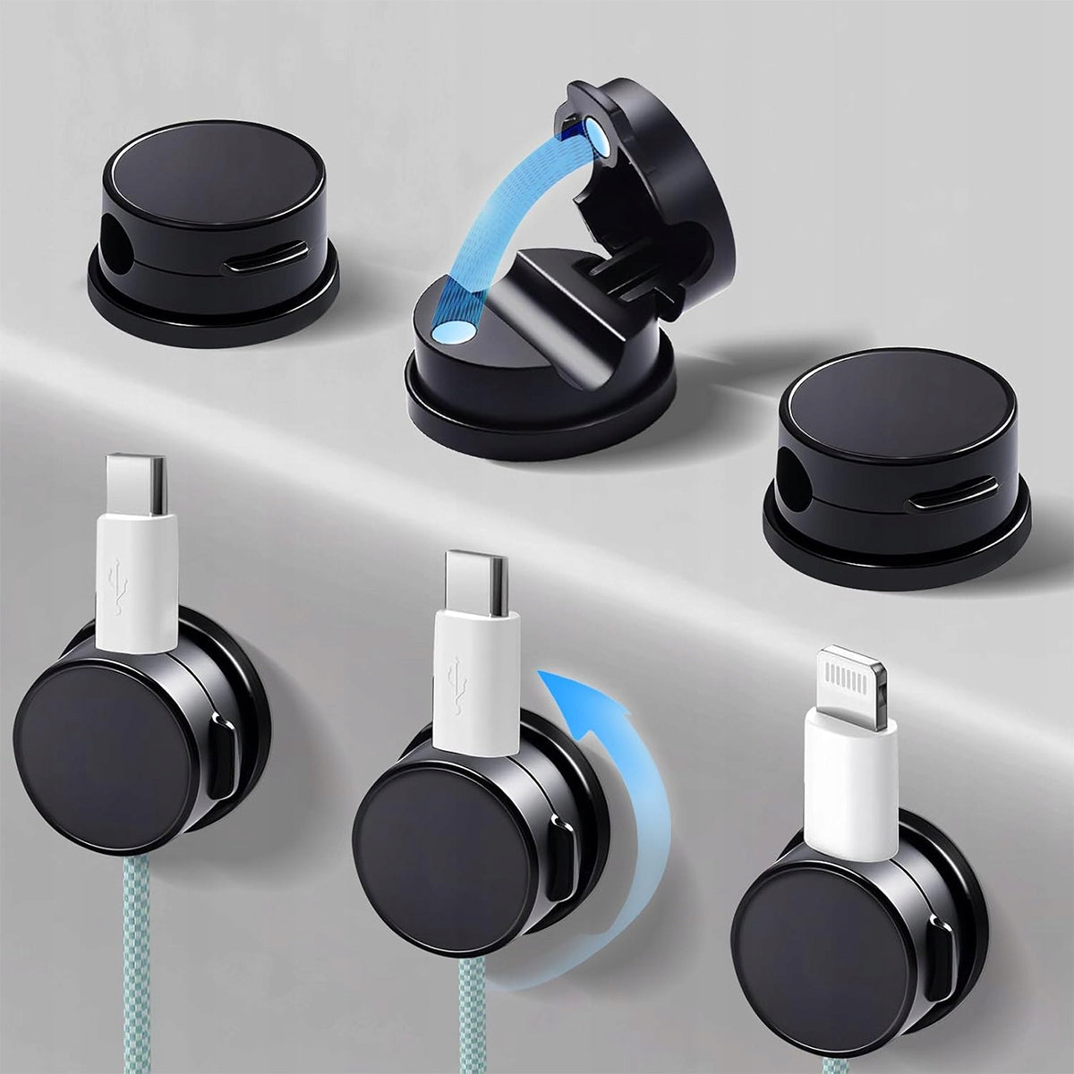 ORGANIZER HOLDER SELF ADHESIVE CLIP FOR WIRE CABLES USB MAGNET 6 PIECES Model 8581709398886