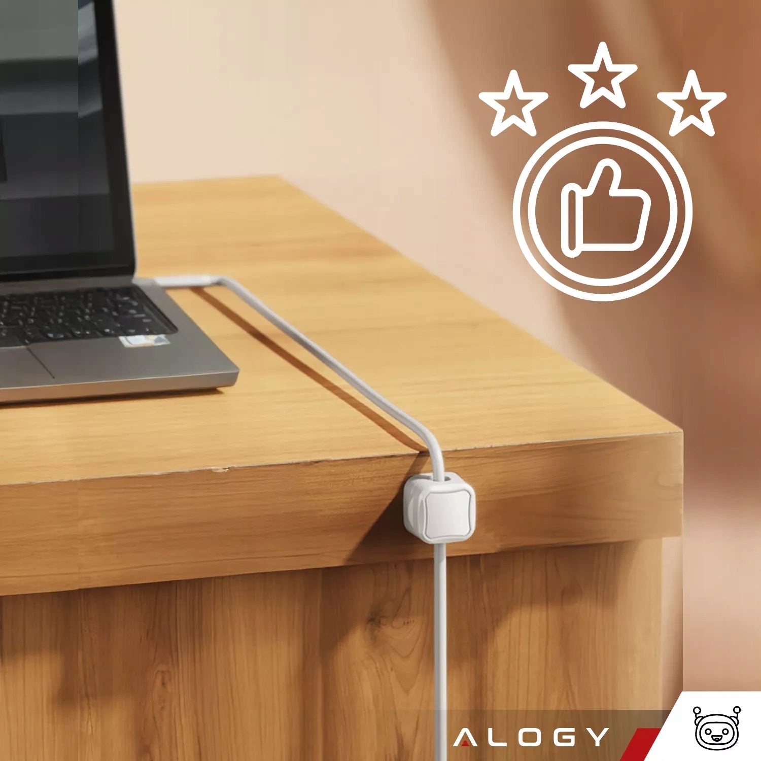 ORGANIZER HOOK SELF ADHESIVE CABLE CLIPS CABLE HOLDERS 6x Color white