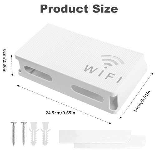 ORGANIZER ROUTER WIFI STORAGE WHITE PLASTIC WALL MOUNT STEEL Model SWC5908151096512