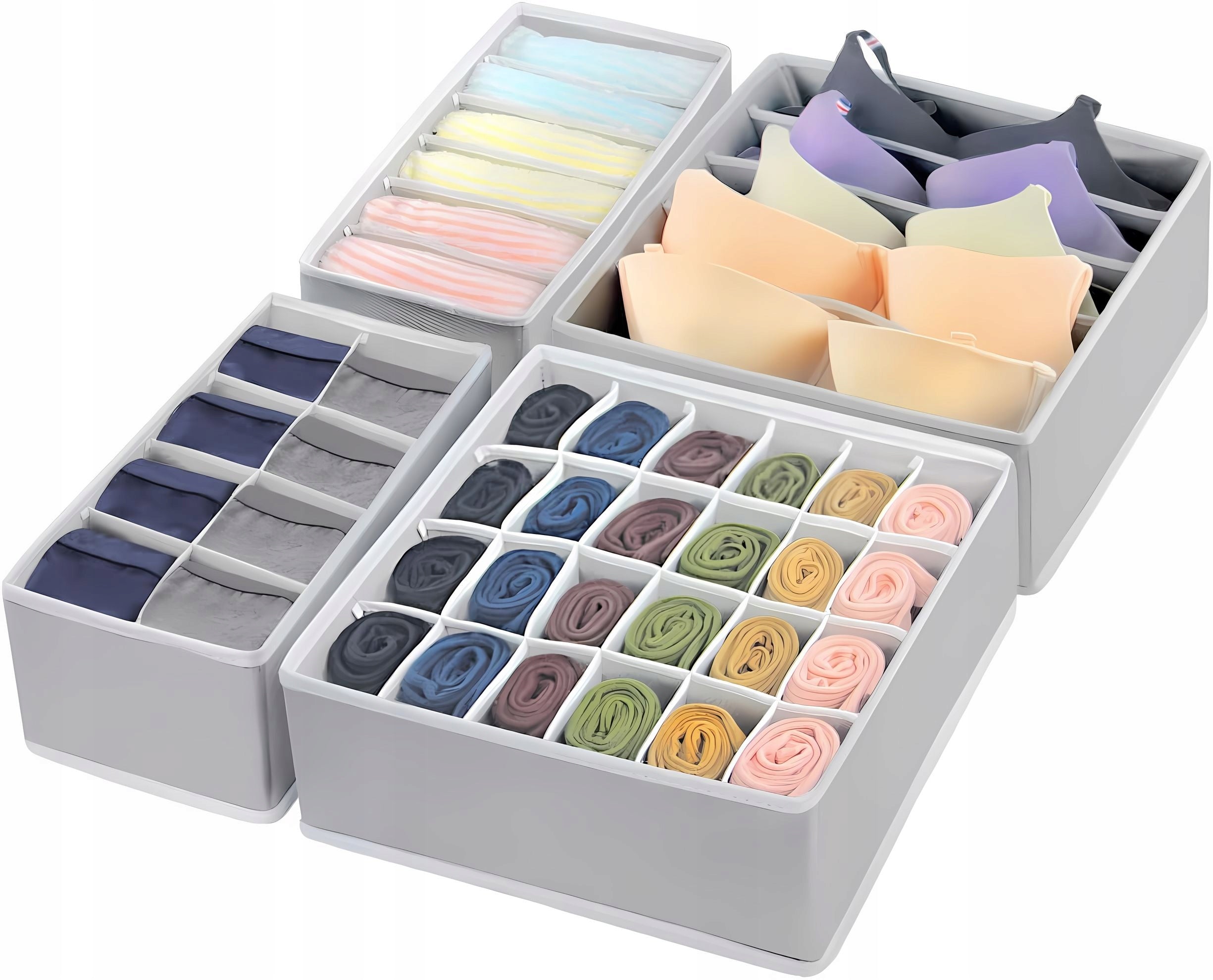 ORGANIZER SET OF 4 Pcs Underwear Clothes For Wardrobe Drawers COMPARTMENTS Brand blurr