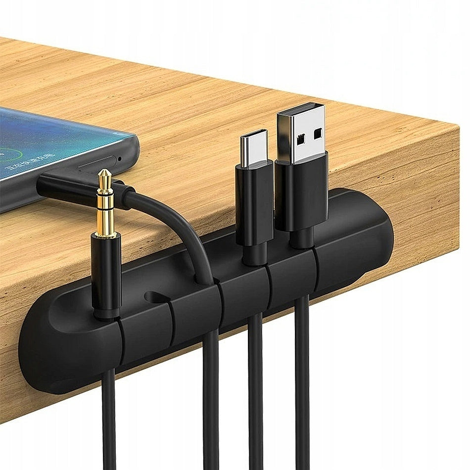 ORGANIZER SILICONE ADHESIVE HOLDER FOR CABLES FOR 5 WIRES FOR DESK Brand MBM