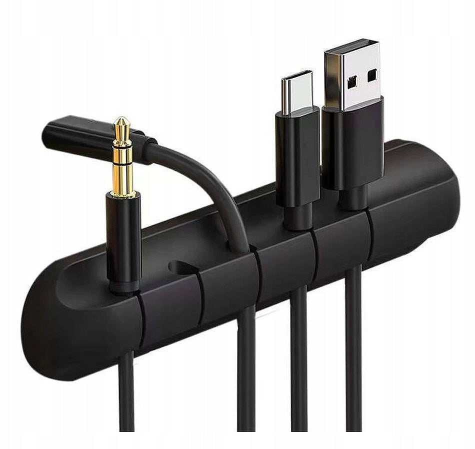 ORGANIZER SILICONE ADHESIVE HOLDER FOR CABLES FOR 5 WIRES FOR DESK