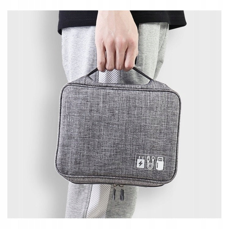 ORGANIZER TRAVEL BAG for Charger Cables Wires GREY HOLDER CASE Brand Ecarla