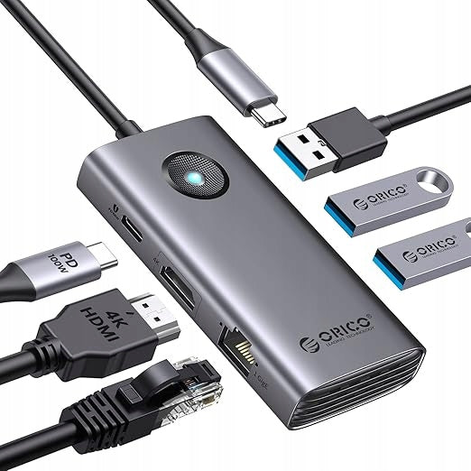 ORICO 6 IN 1 USB C HUB DOCKING STATION WITH HDMI 4K PD100W