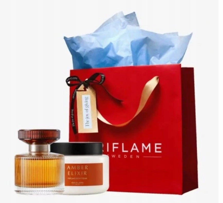ORIFLAME Set Amber Elixir _ Water 50ml + Cream 250ml + Bag