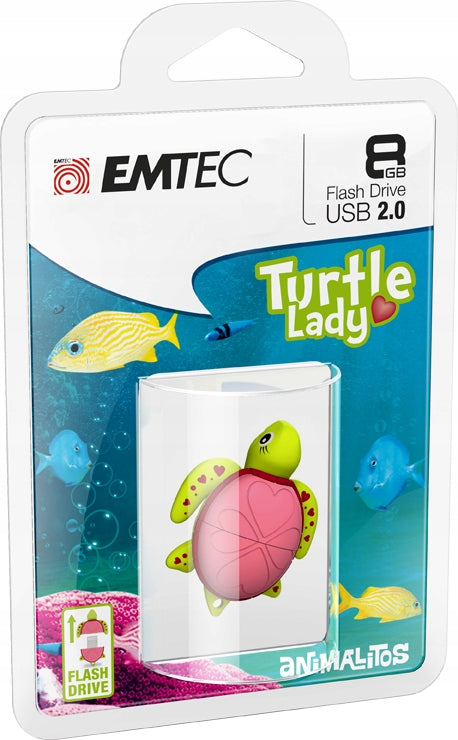 ORIGINAL 8GB EMTEC Lady Turtle flash drive