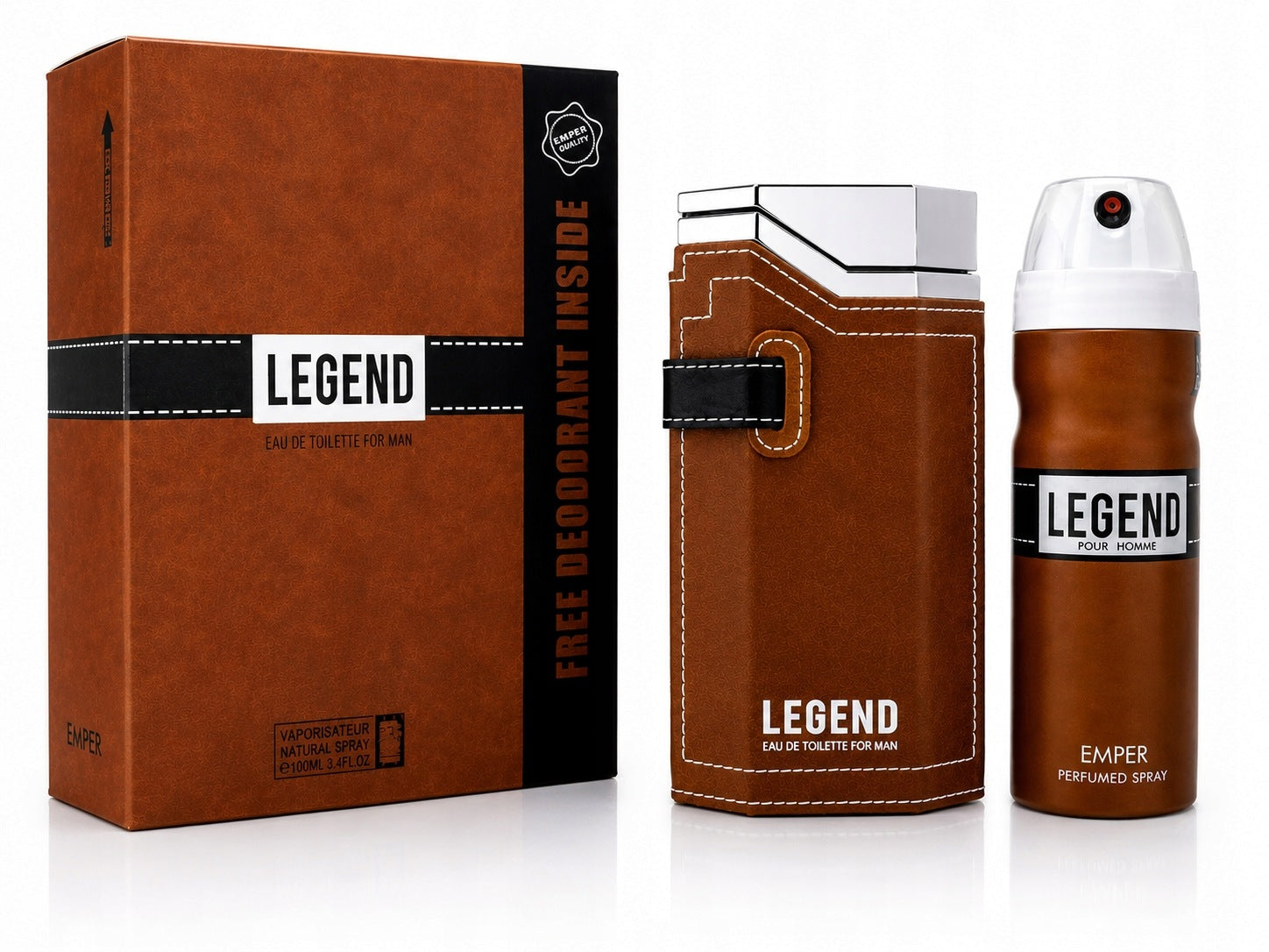 ORIGINAL Arab Perfume Emper LEGEND 100ml EDT+100ml DEO+FREEBIE! Packaging status original