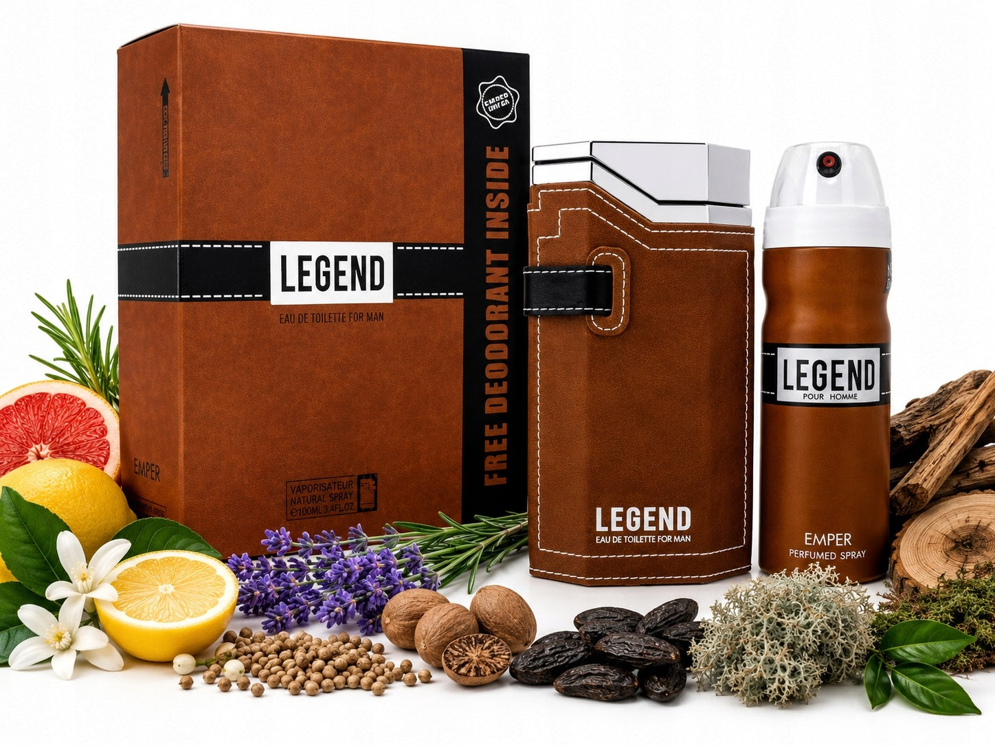 ORIGINAL Arab Perfume Emper LEGEND 100ml EDT+100ml DEO+FREEBIE!