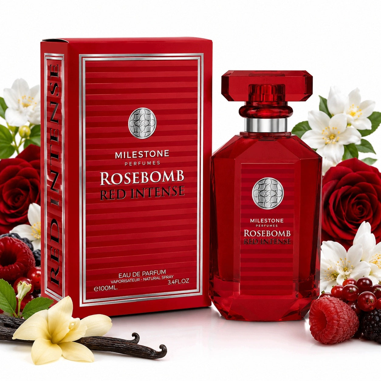 ORIGINAL Arabic Perfume Milestone ROSEBOMB RED 100ml EDP+FREEBIE!