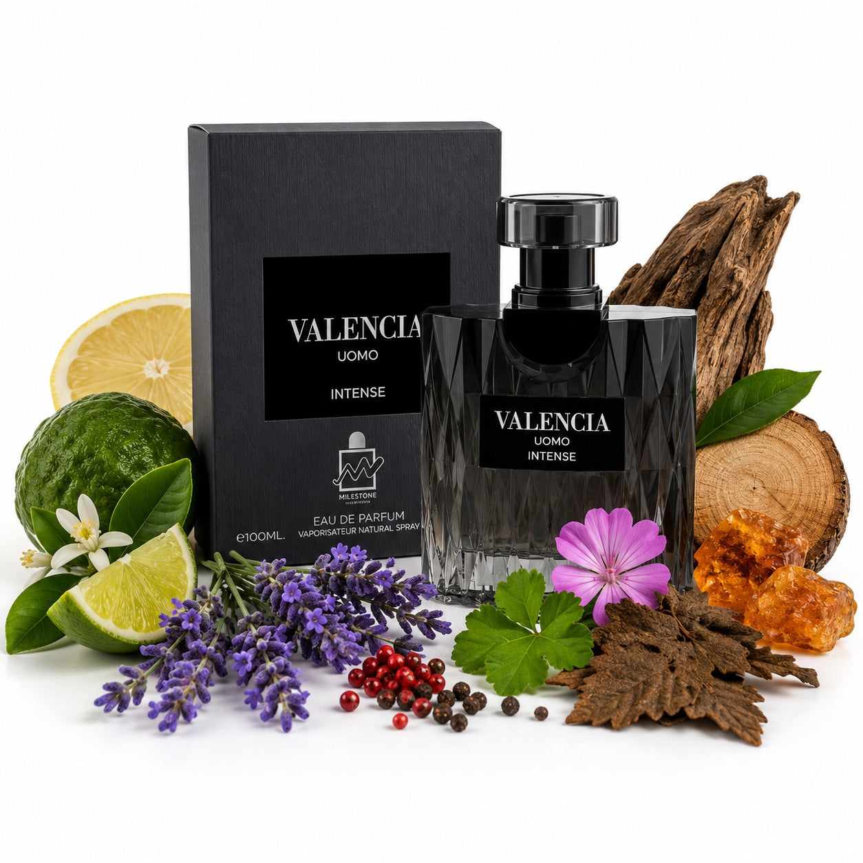 ORIGINAL Arabic Perfume Milestone VALENCIA Man Intense 100ml EDP+FREEBIE