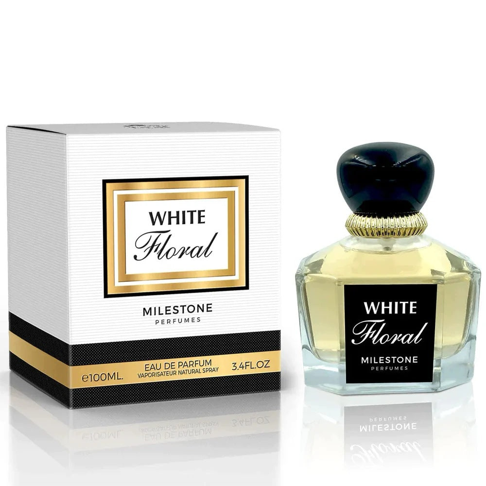 ORIGINAL Arabic Perfume Milestone WHITE FLORAL 100ml EDP+FREEBIE! Packaging status original