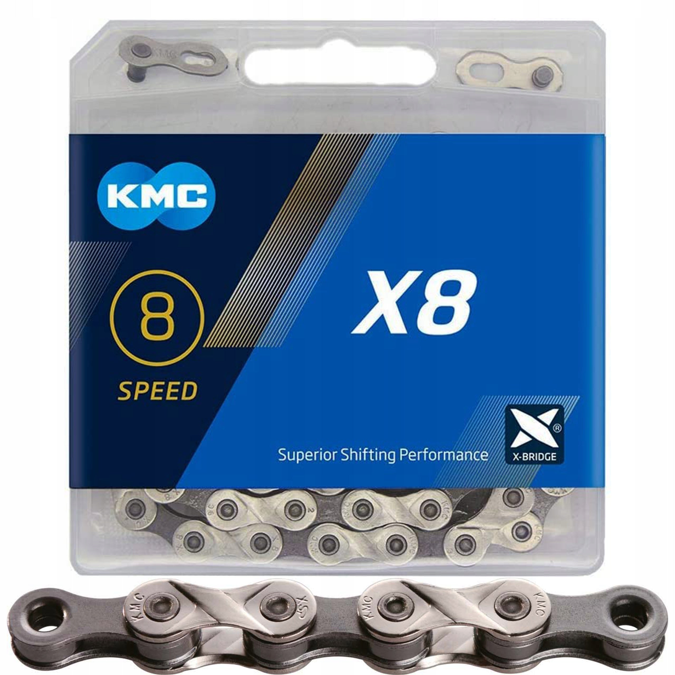 ORIGINAL Bicycle Chain KMC X8 8 row 114L + SPINKA BOX