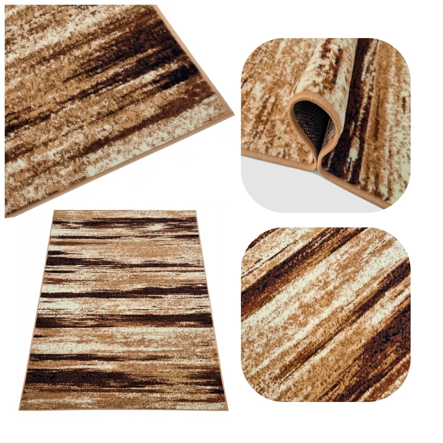 ORIGINAL CARPET 160X220 WOVEN FOR LIVING ROOM SOFT BEIGE MIX OF FASHIONABLE DESIGNS